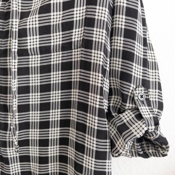 Equipment Knox Lace Up Plaid Silk Shirt Dress Size Small - Picture 6 of 13